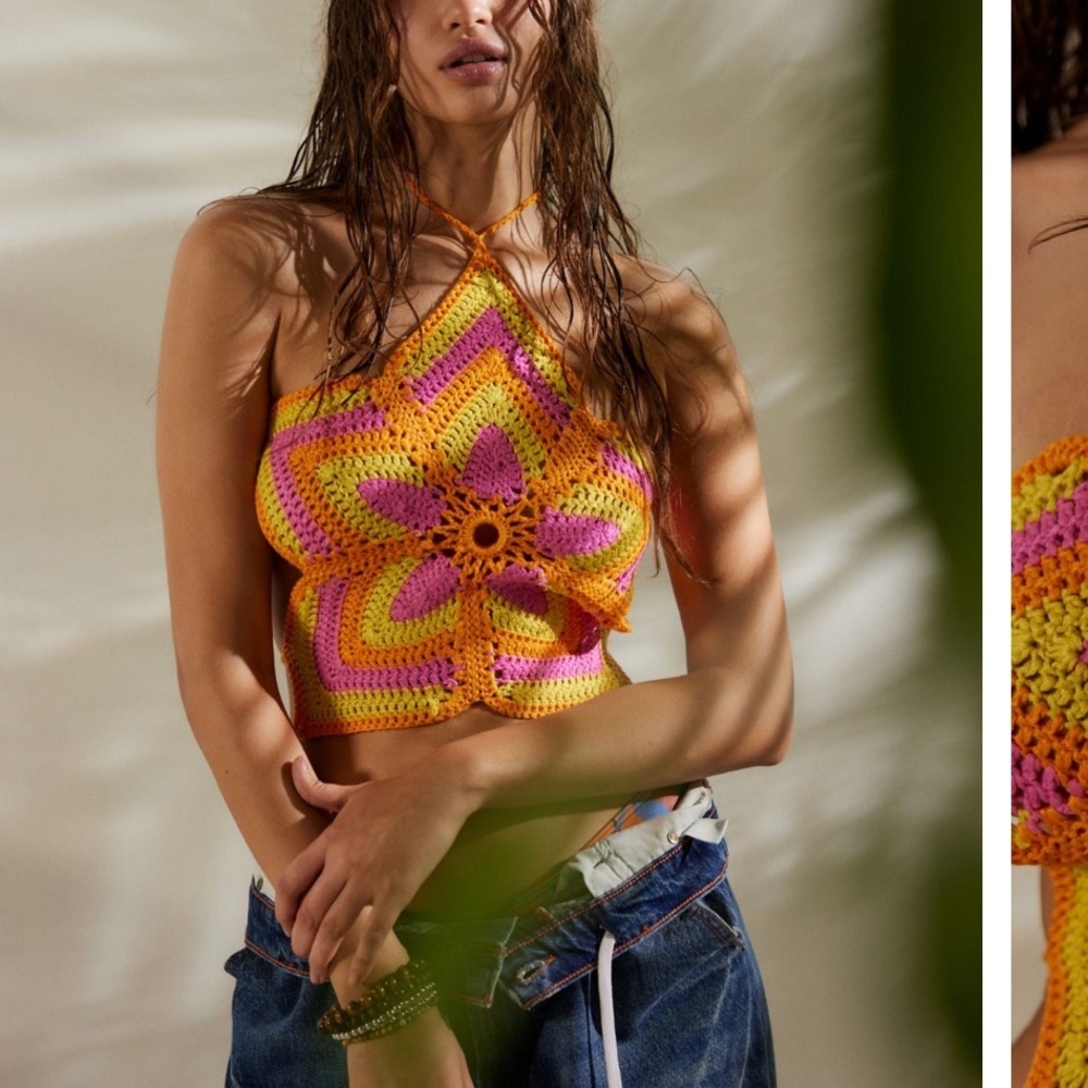 Urban outfitters out from under flower power crochet top